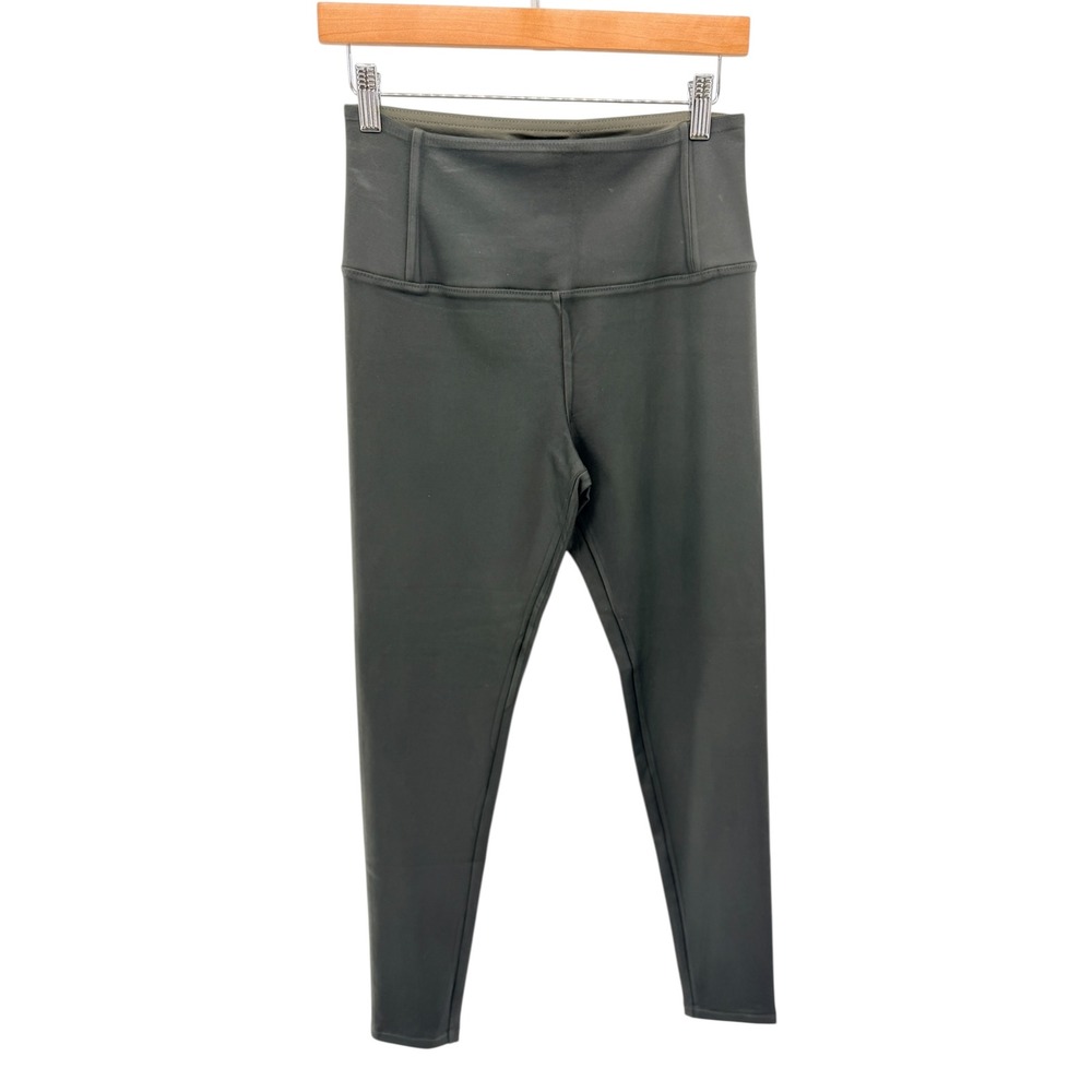 NWT David Lerner Elliott High Rise Leggings Hunter Green Zip Hem Athleisure M